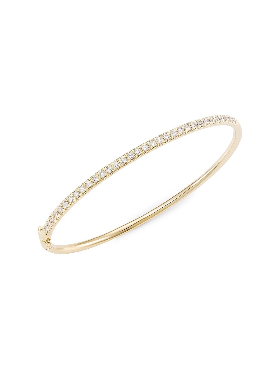 Women's 14K Yellow Gold & 0.88 TCW Diamond Bangle - Yellow Gold