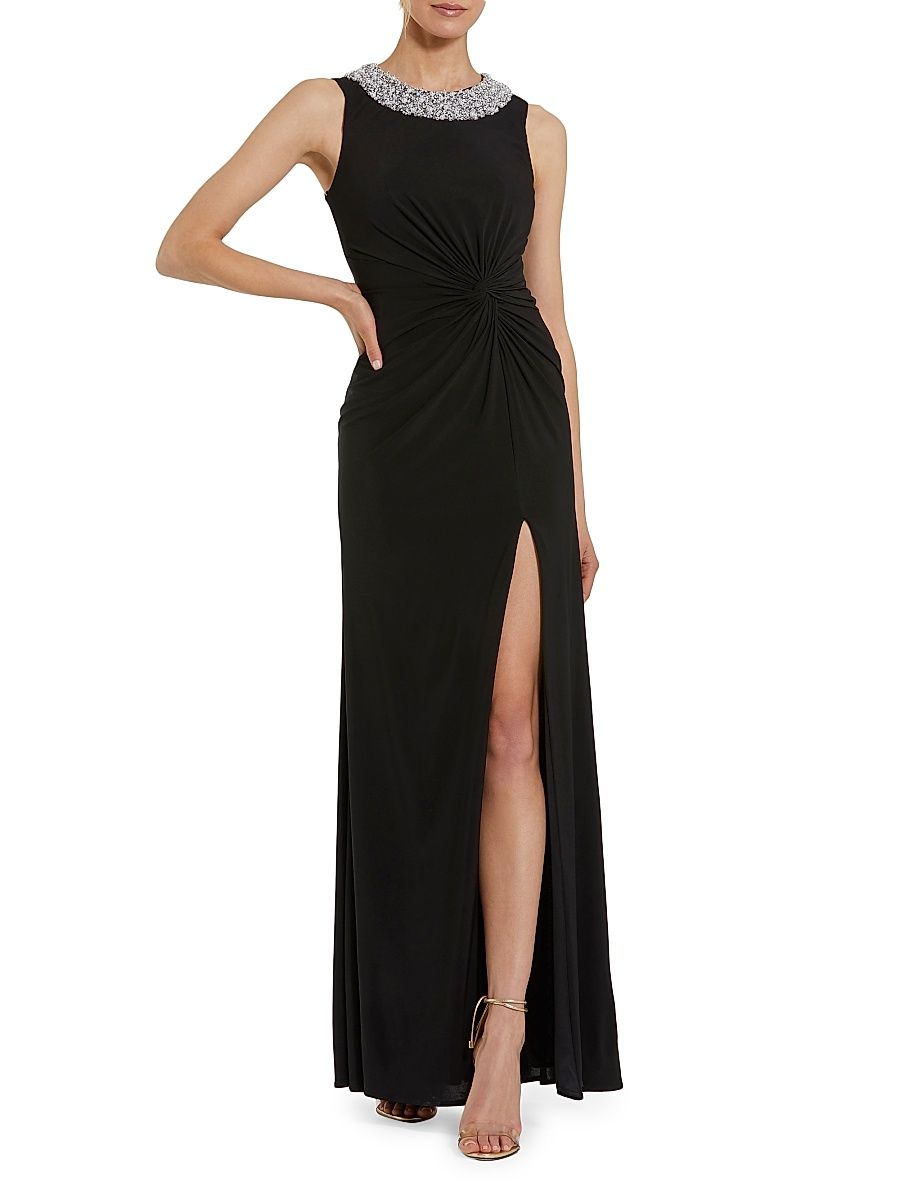 Women's Ieena Beaded Twist Gown - Black - Size XL