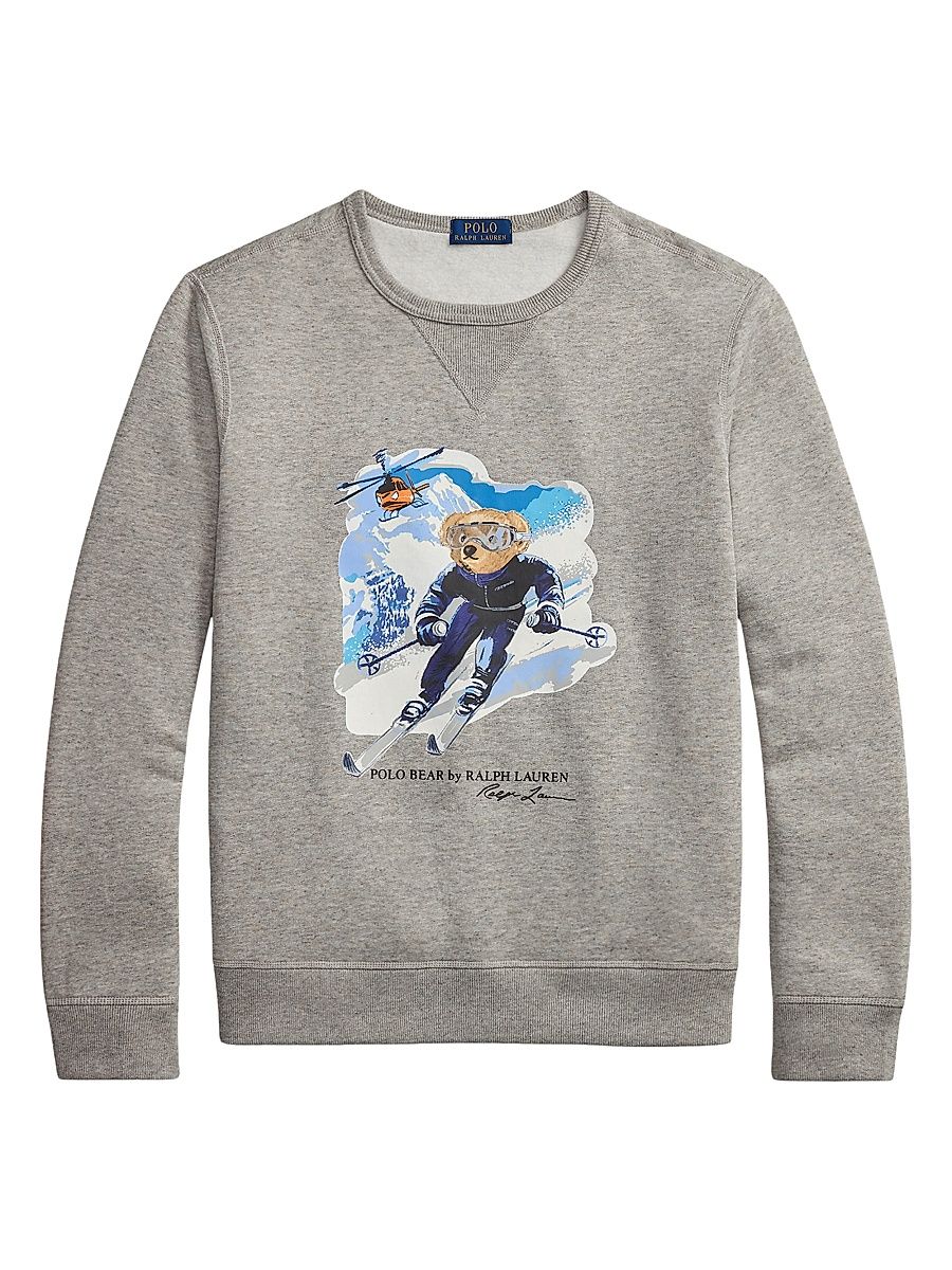 Men's Ski Polo Bear Cotton-Blend Top - Loft Heather Active Bear - Size XXL