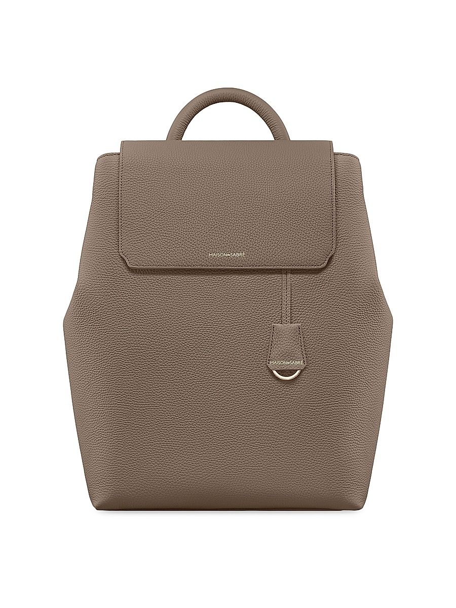 Women's Medium Leather Soft Backpack - Black Caviar