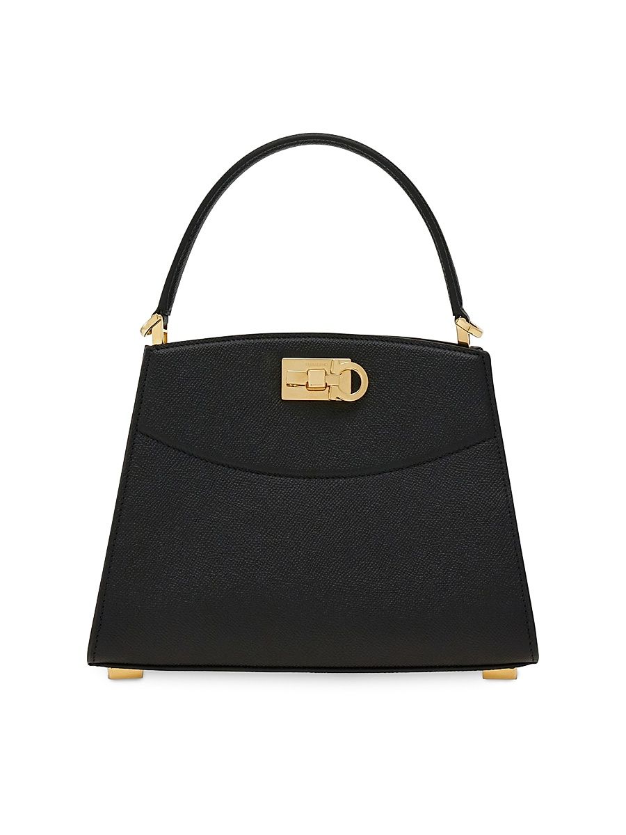 Women's Studio Box Leather Top Handle Bag - Nero