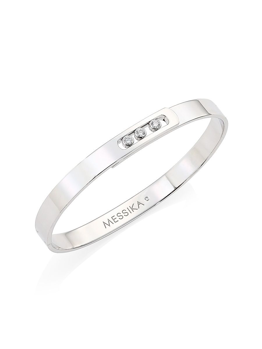 Women's Move Noa 18K White Gold & Diamond Bangle - White Gold