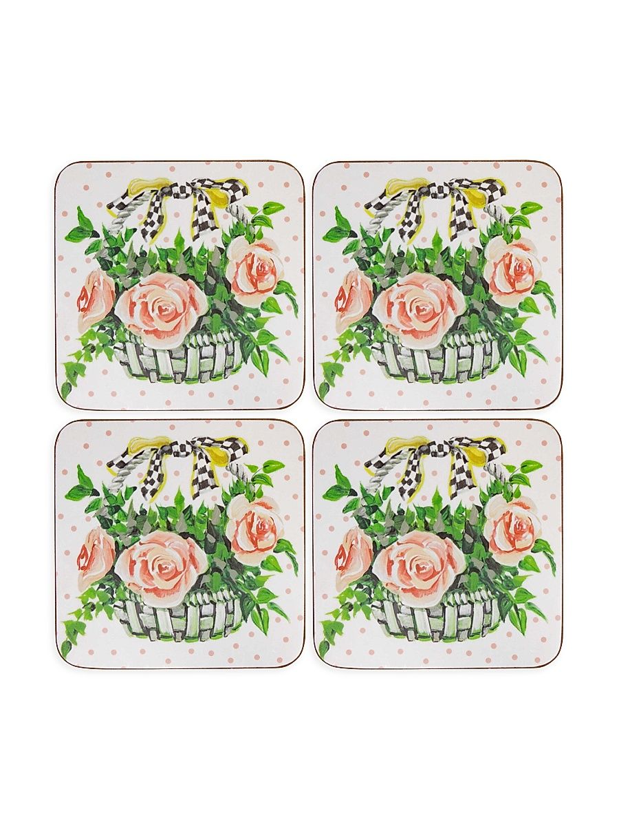 Really Rosy 4-Piece Coaster Set