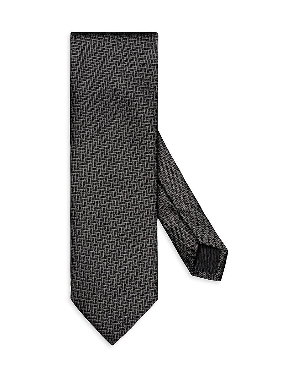 Men's Textured Solid Silk Tie - Grey