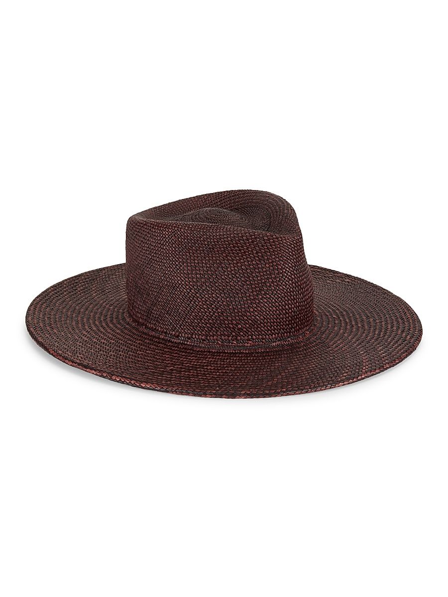 Women's Diamond Straw Panama Hat - Brown - Size Small