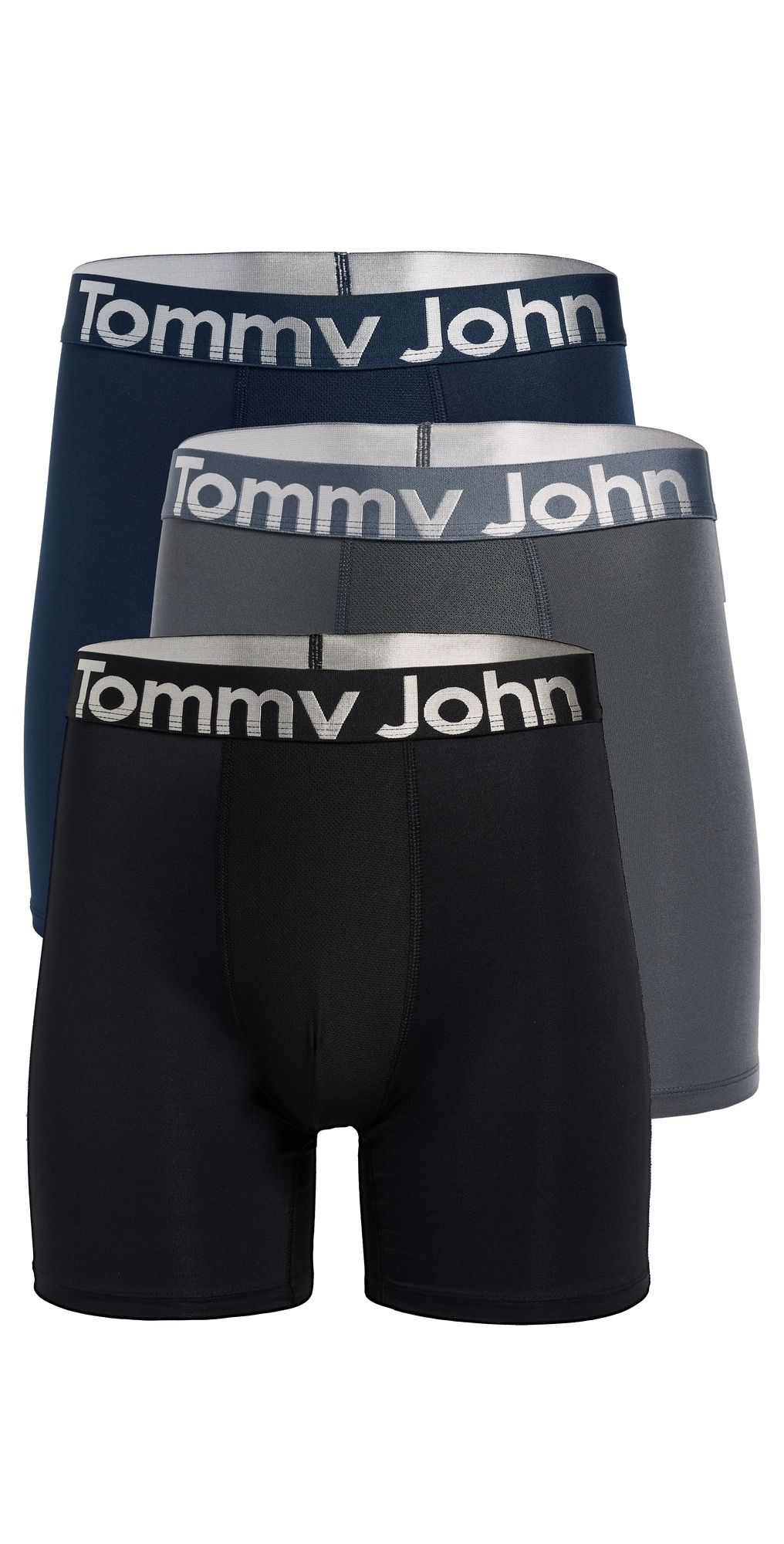 Tommy John 360 Sport 6 Boxer Briefs 3 Pack Turbulence/Dress Blues/Black XXL