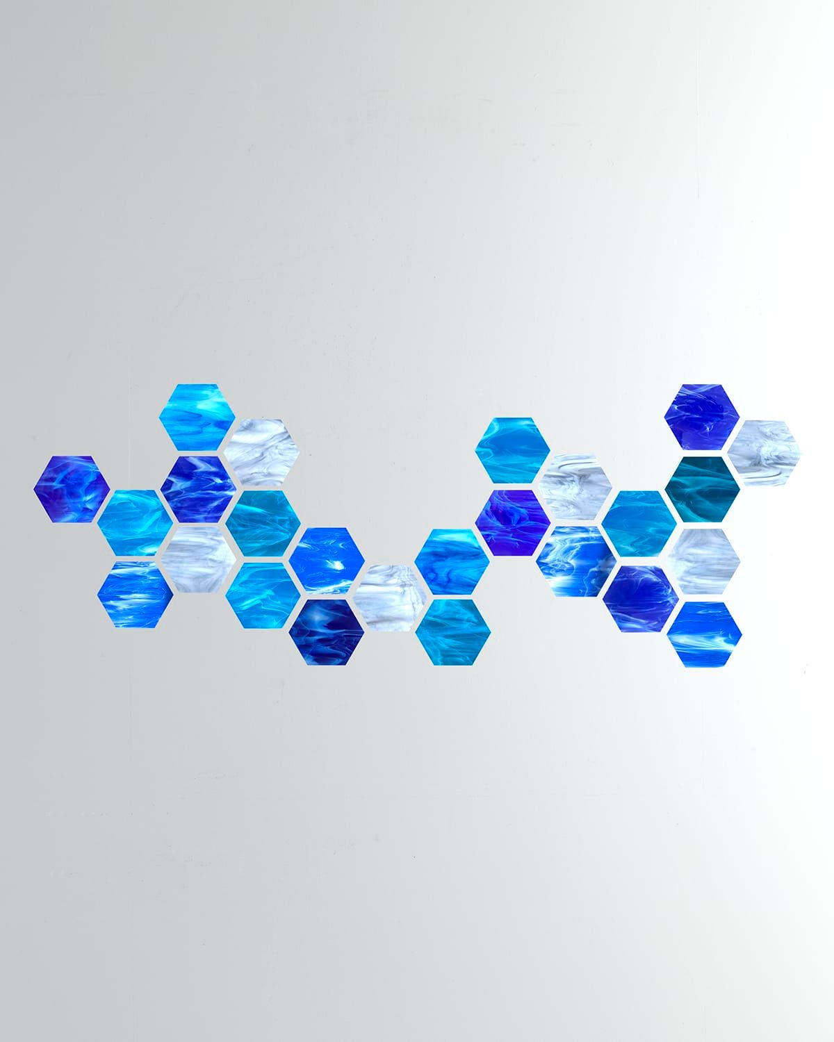 Water Hexagonal Glass Wall Sculpture