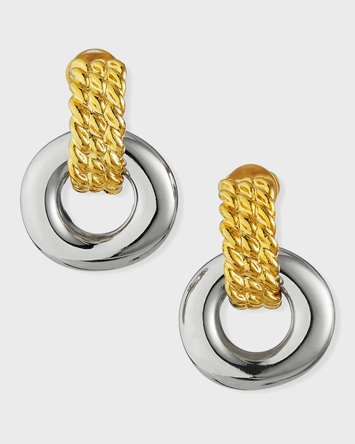 Two-Tone Clip Earrings