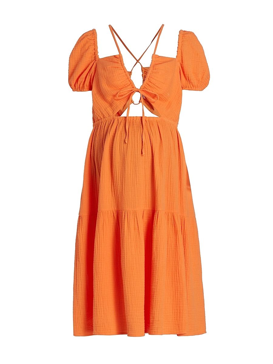 Women's Amelia Cut-Out Tiered Minidress - Coral Rose - Size XS