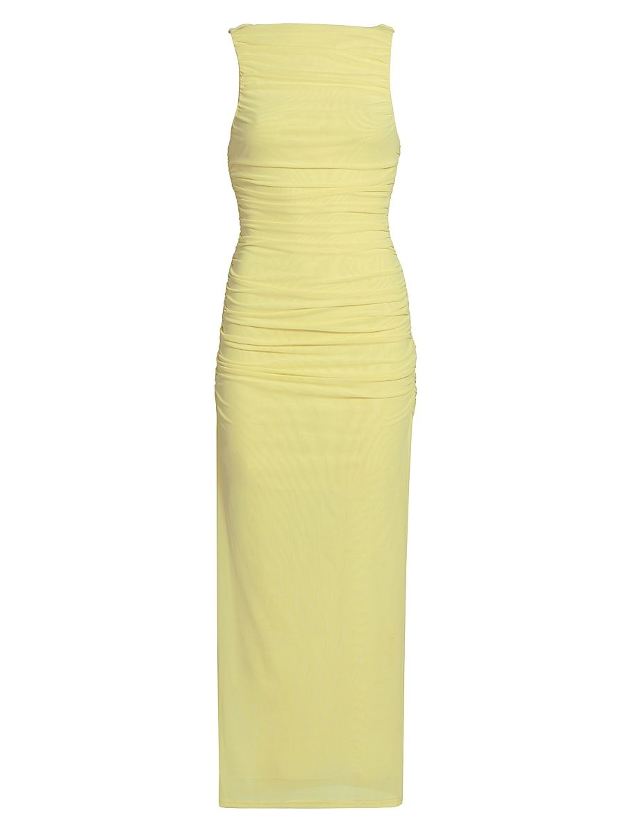 Women's Whitney Ruched Sleeveless Midi-Dress - Buttermilk - Size 10