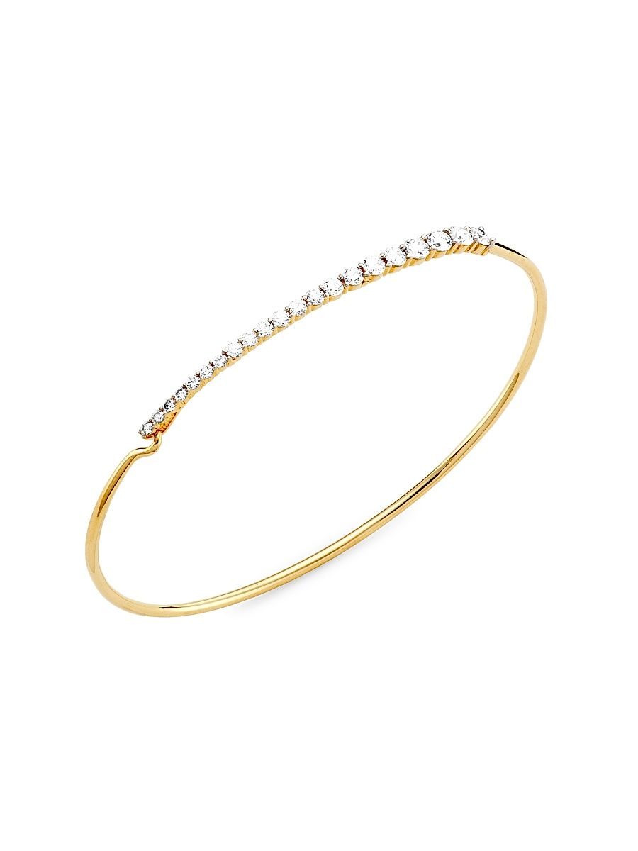 Women's 14K Yellow Gold & 0.653 TCW Diamond Graduated Wire Bangle - Yellow Gold