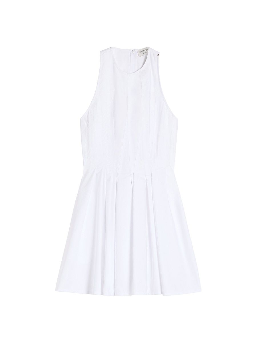 Women's Short Sleeveless Pure Cotton Dress - Optical White - Size 14