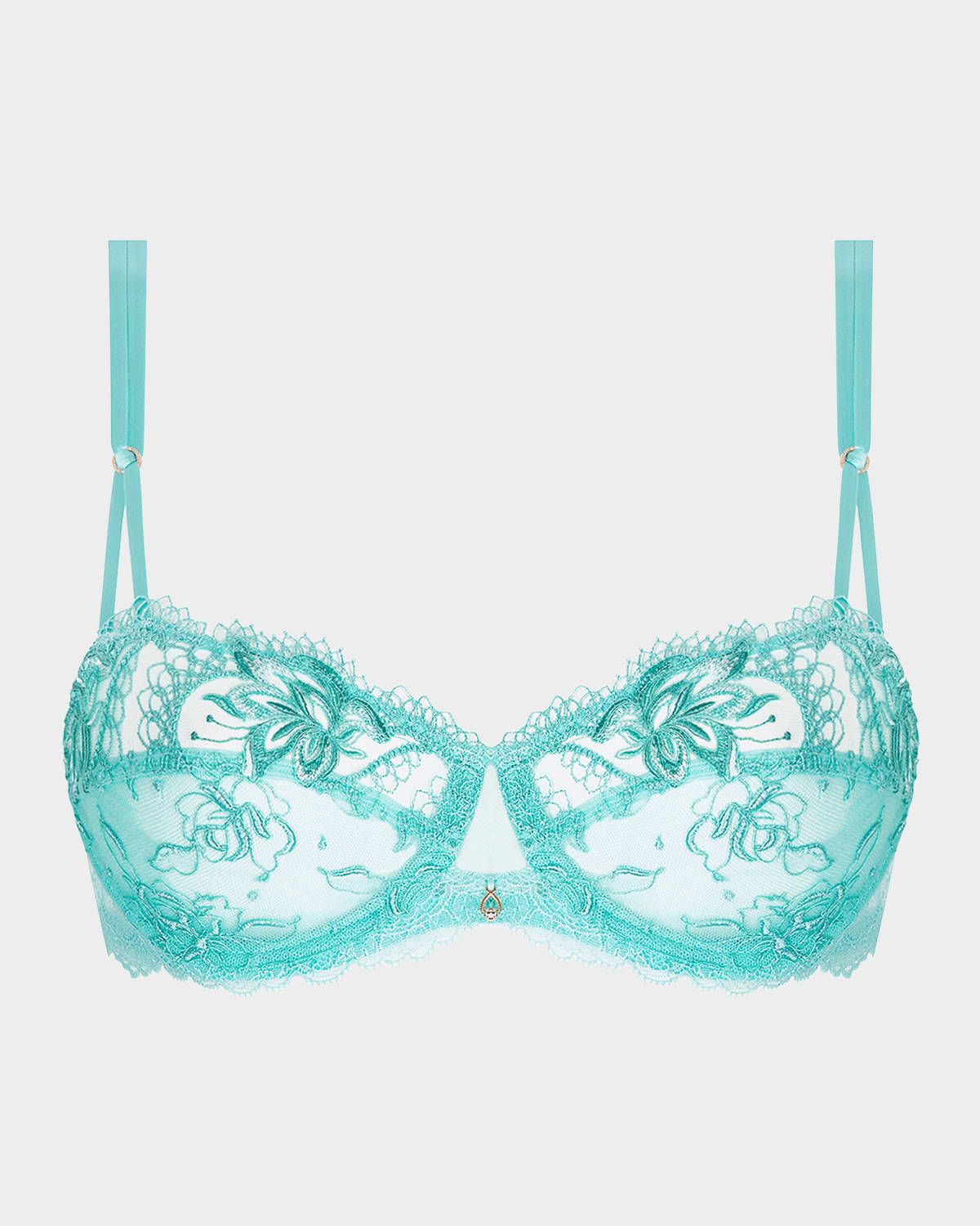 Princesse Iris Floral-Embroidered Demi Bra