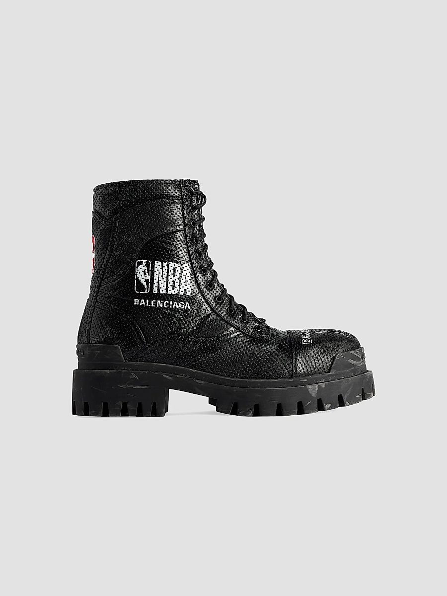 Balenciaga Men's Balenciaga x NBA Collaboration Combat Strike Boots - Black - Size 6