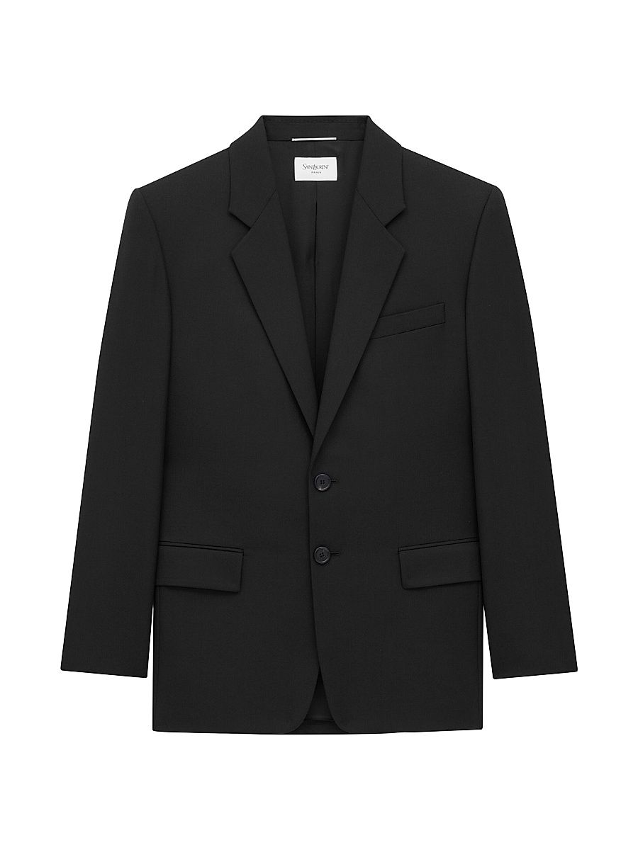 Saint Laurent Men's Jacket in Gabardine Saint Laurent - Black - Size 44