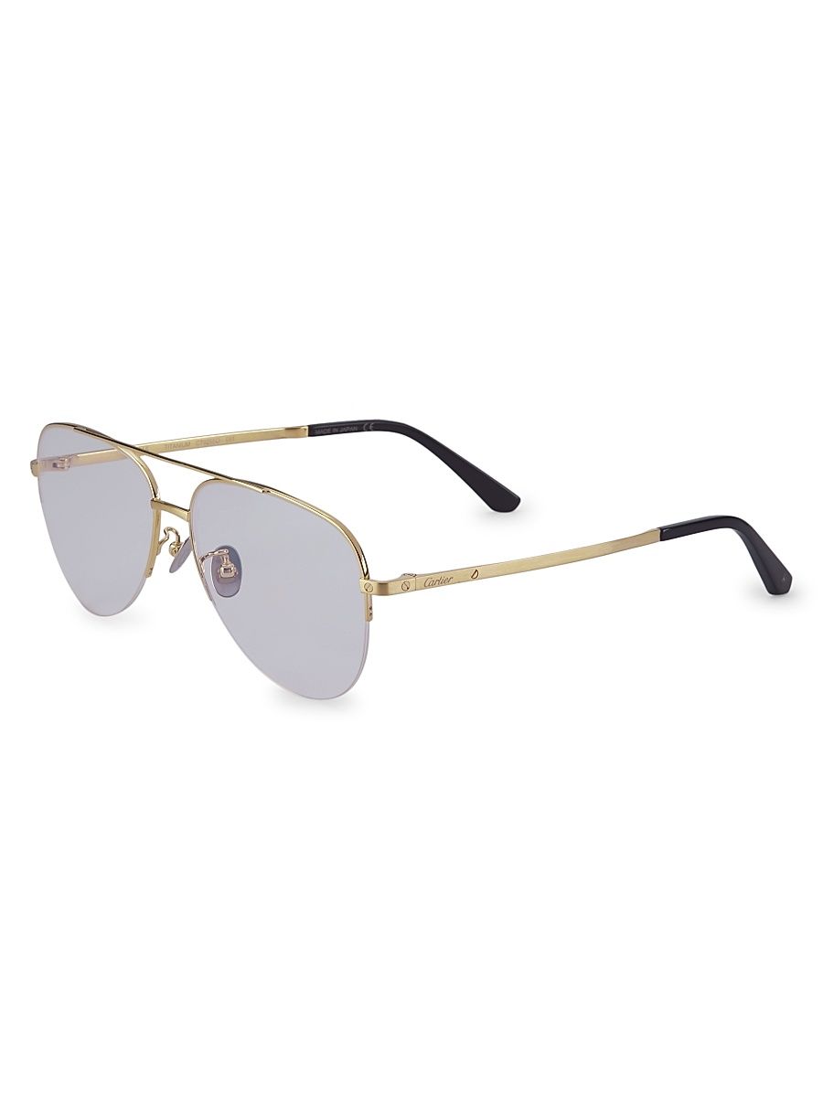Men's Core Range 58MM Aviator Optical Glasses - Gold Transparent
