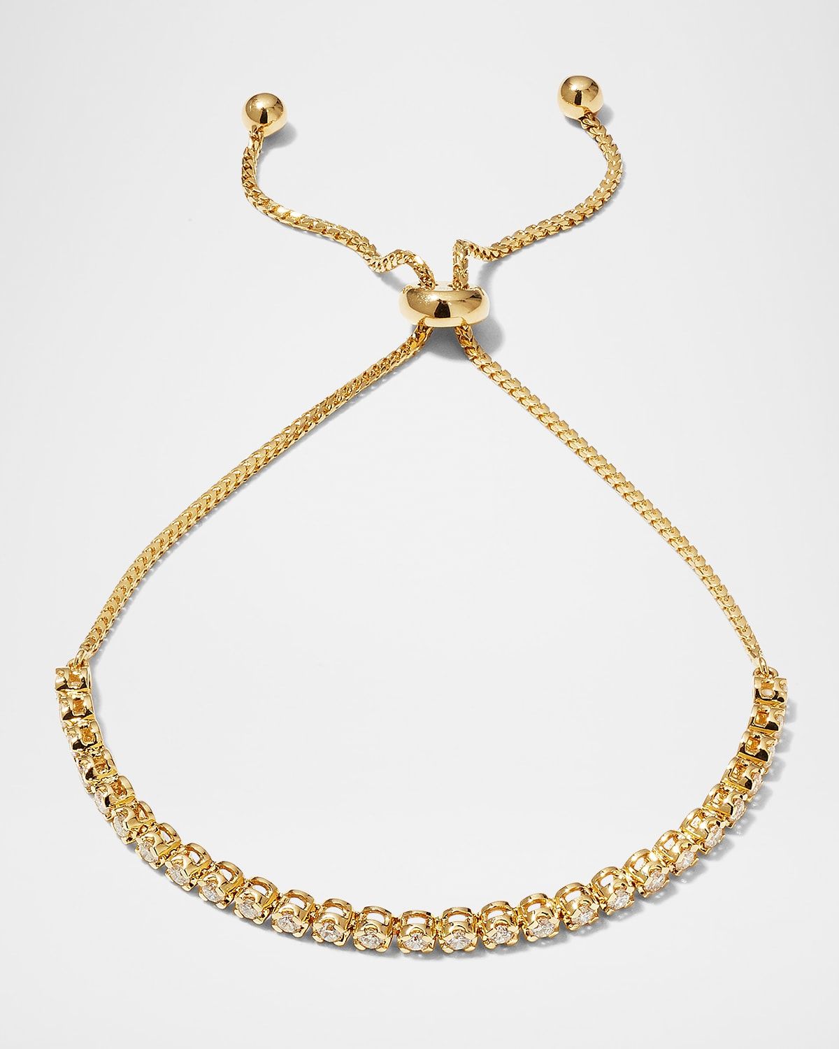 18k Yellow Gold Bolo Bracelet w/ Diamonds