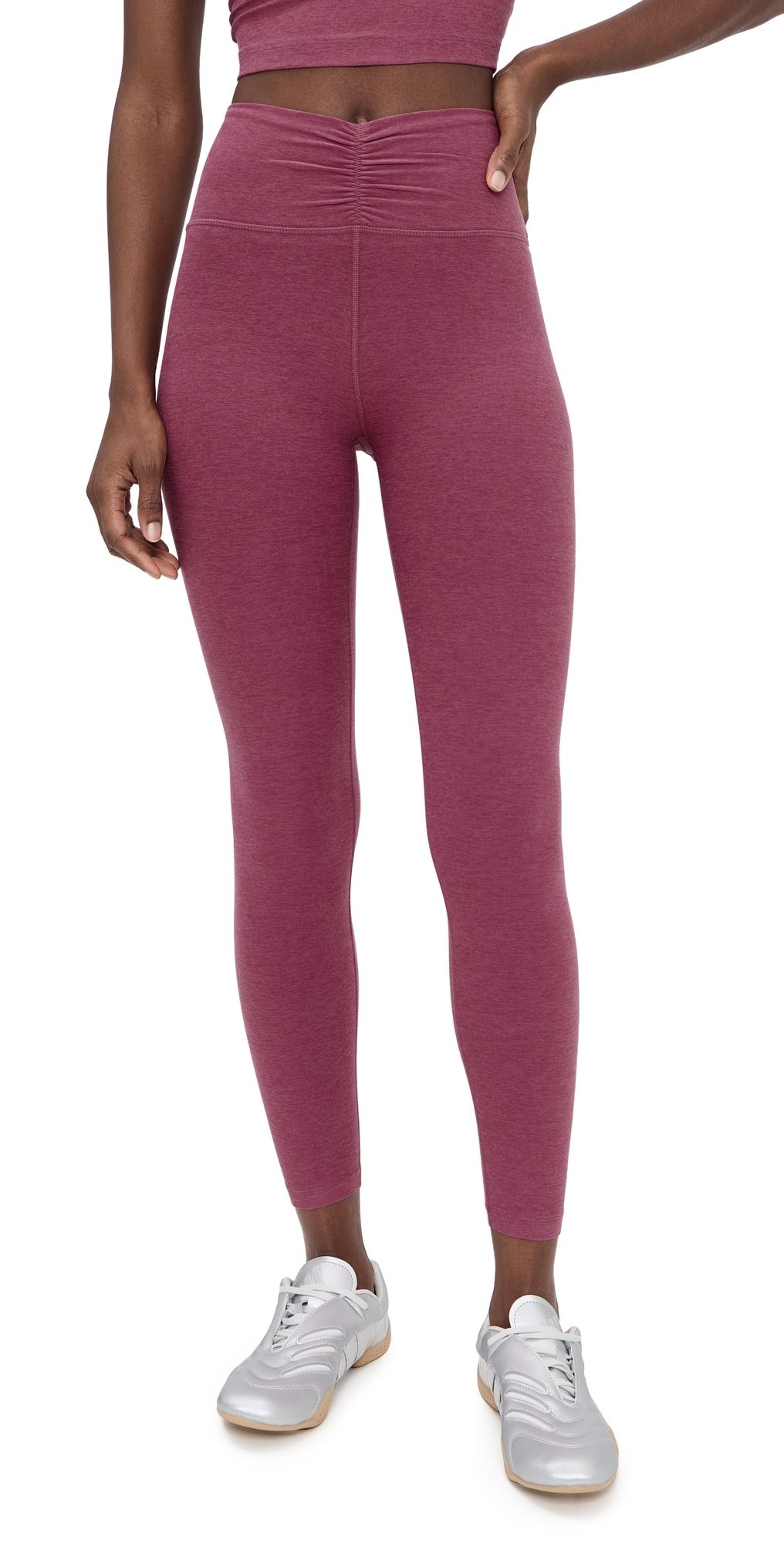 Beyond Yoga Spacedye Centered Midi Leggings Smooth Mauve Heather XL