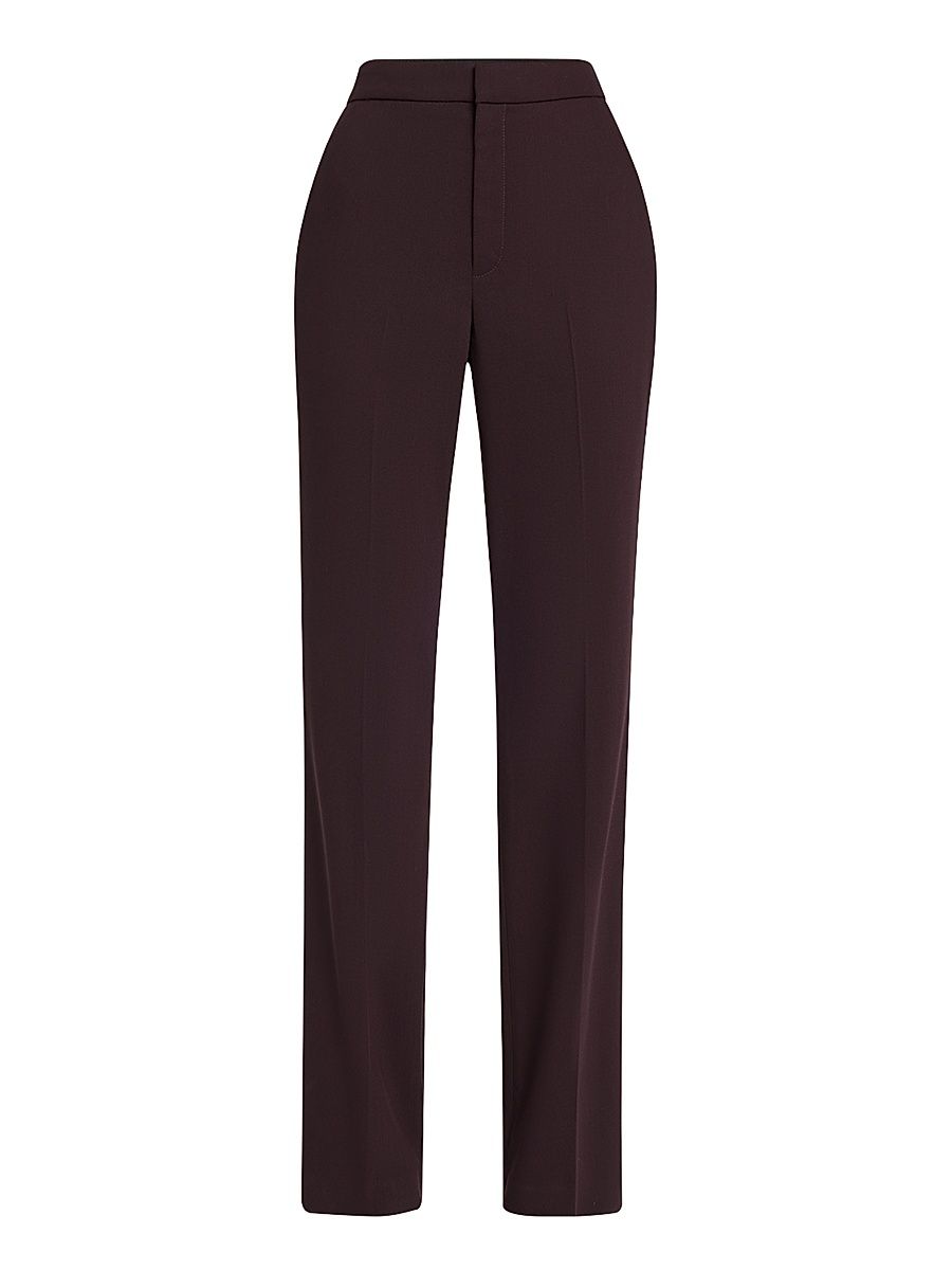 Women's Sophie Wool Gabardine Flare Pants - Plum - Size 8