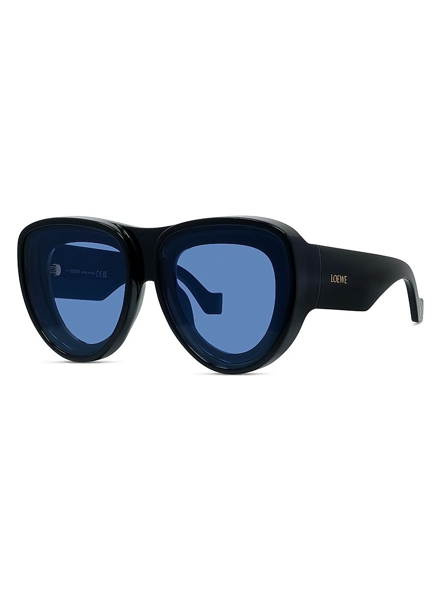 Men's LOEWE x Paula's Ibiza 61MM Pilot Sunglasses - Shiny Black Blue