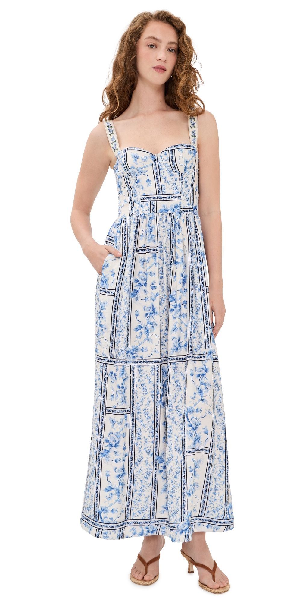 Agua Bendita Marcia Ivy Embroidered Maxi Dress Multicolor M