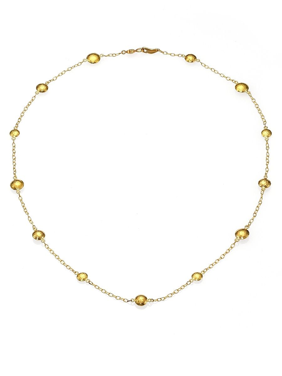 Women's Lentil 24K Yellow Gold Mini Station Necklace - Gold