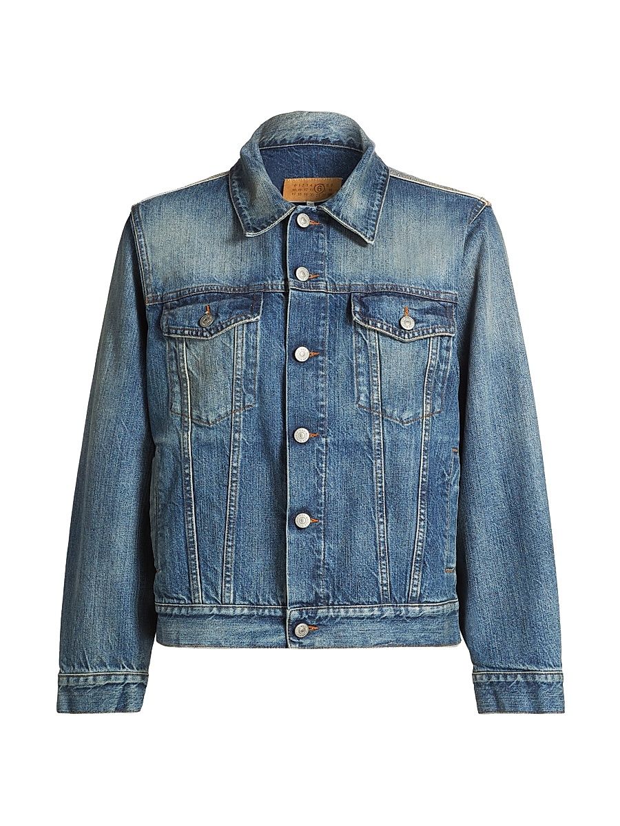 Women's Denim Button-Front Jacket - Medium Blue - Size 8