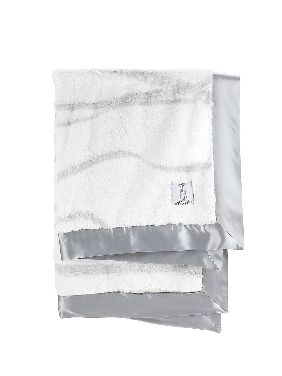Little Giraffe Unisex Baby's Satin-Trimmed Throw Blanket - Silver