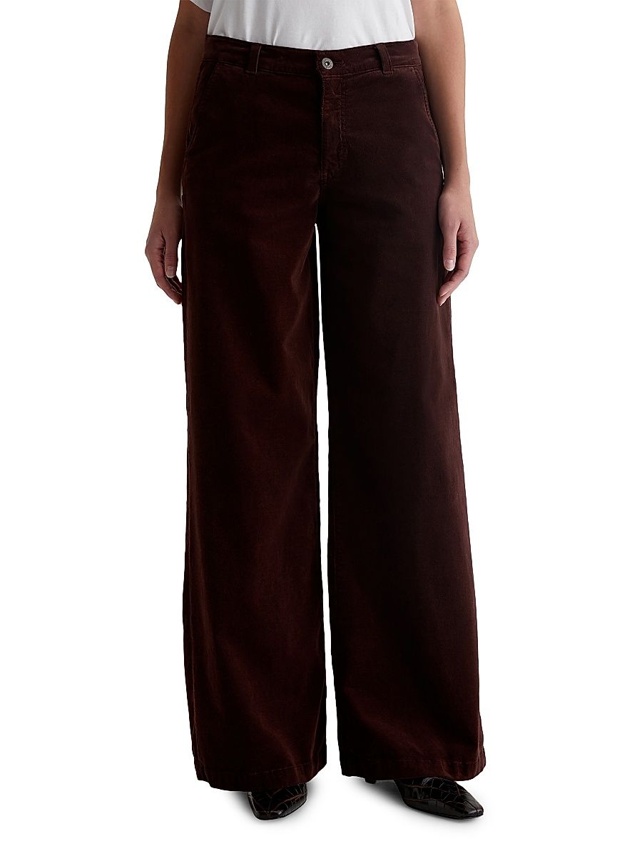 Women's Stella Mid-Rise Corduroy Palazzo Pants - Alpine Bark - Size 31