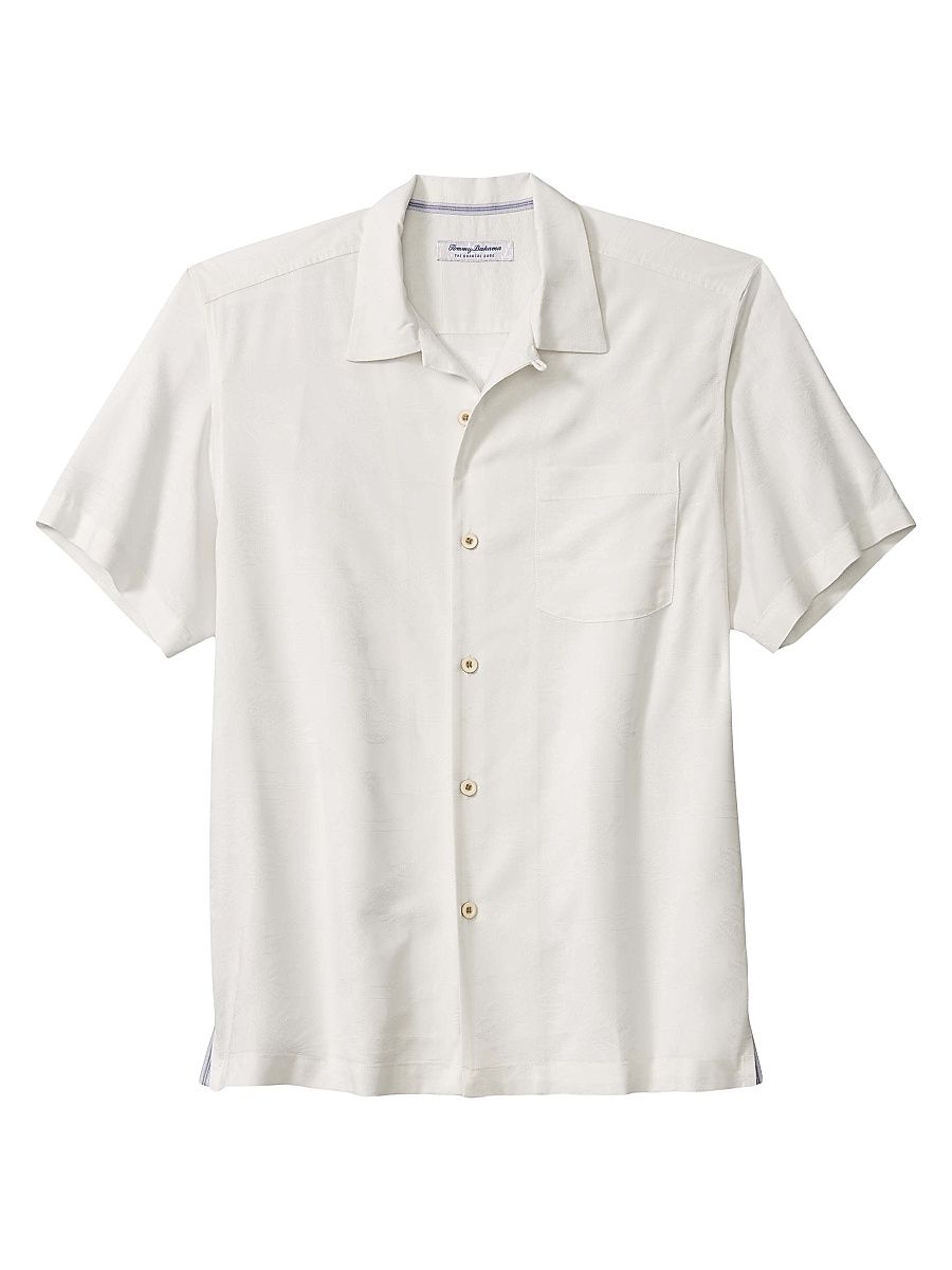 Men's Coastal Ease Jacquard Shirt - White - Size Large