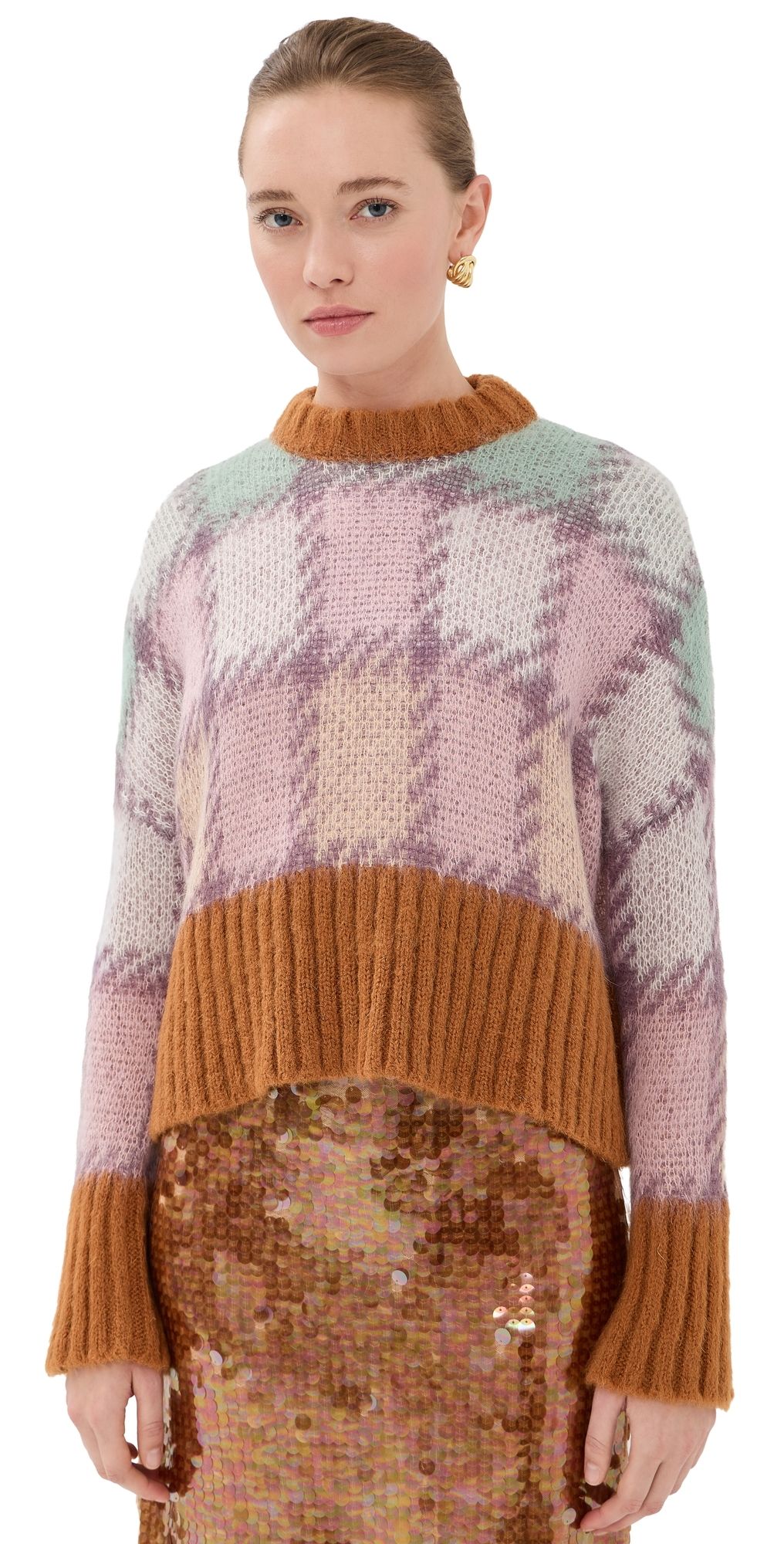 Marni Brushed Crew Neck Sweater Peony 36
