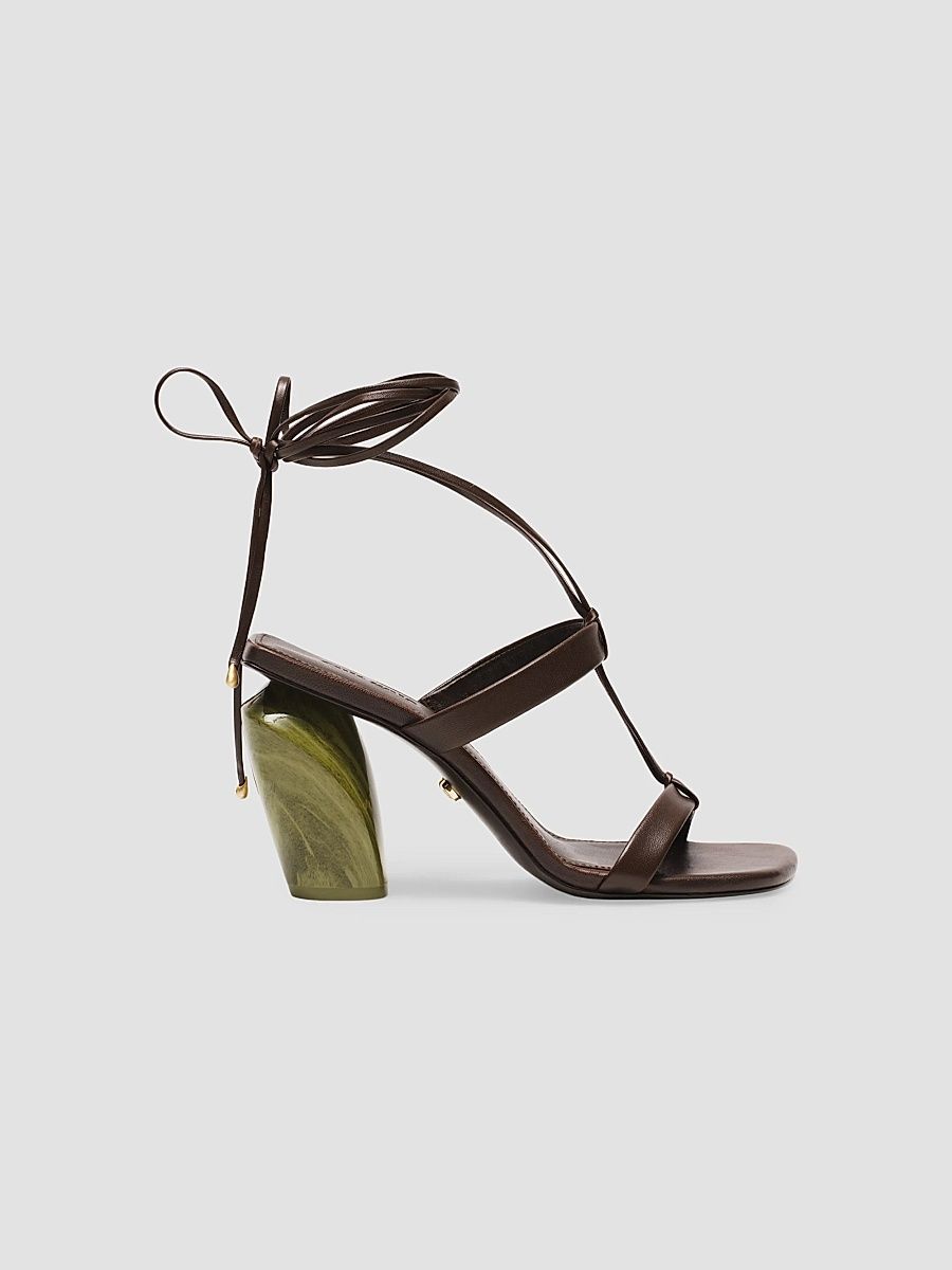 Cult Gaia Women's Bri 90MM Strappy Jade Heel Sandals - Luwak - Size 11