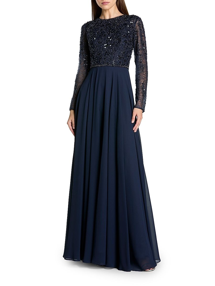 Women's Embellished A-Line Gown - Midnight - Size 18