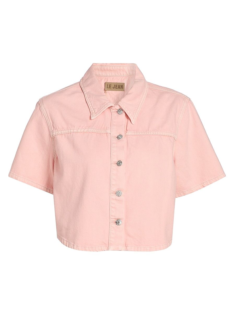 Women's Swing Cotton Short-Sleeve Shirt - Peachy - Size Medium
