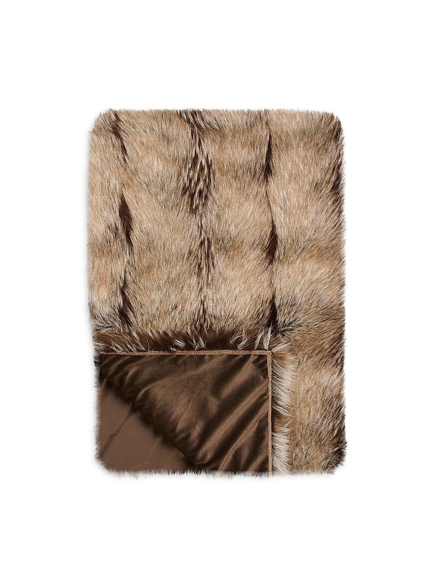 Faux Fox Fur Throw - Crystal