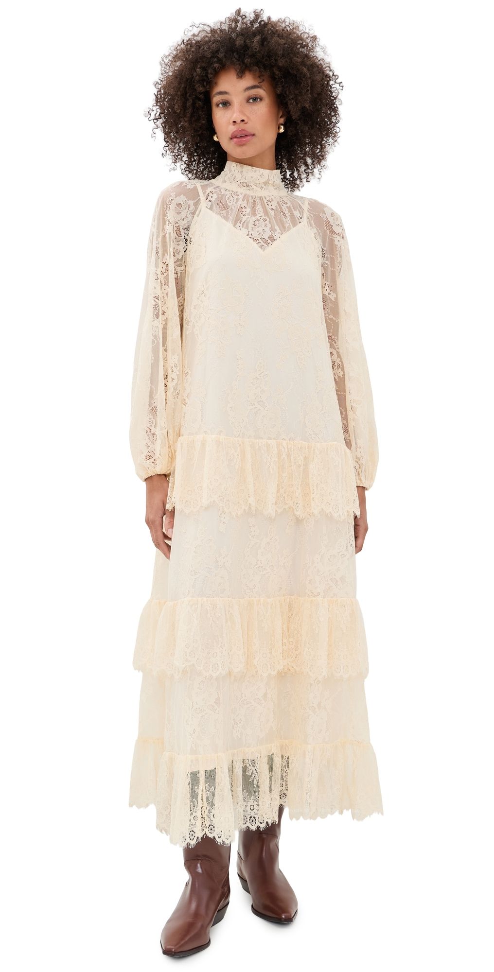 MAUDE CLUB Olympia Dress Ivory S