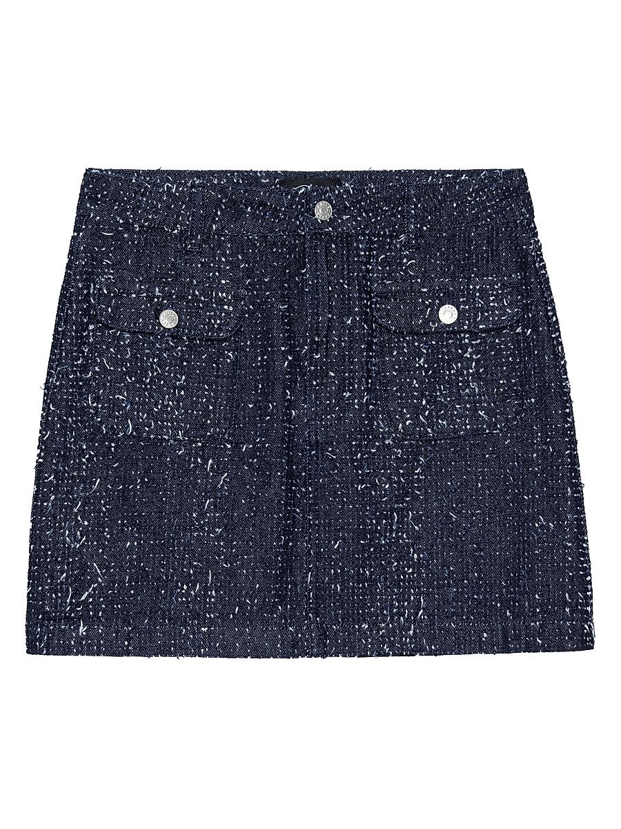 Women's Abbot Denim Tweed Miniskirt - Denim Tweed - Size 30