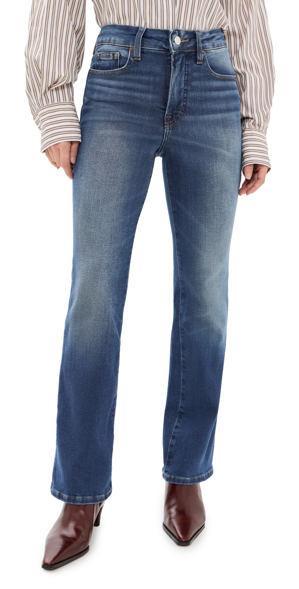 Good American Soft Tech Good Petite Bootcut Jeans Newcrest 0