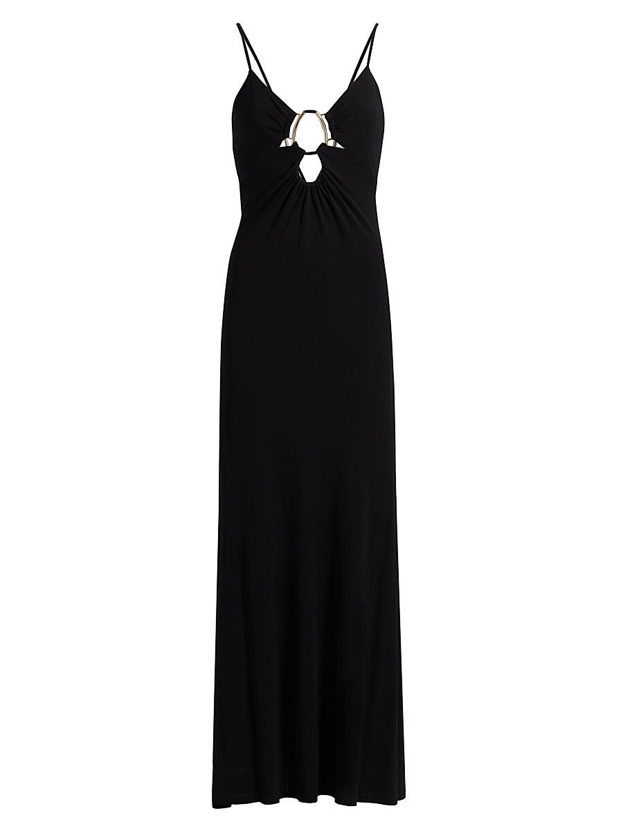 Women's Chrissy Cut-Out Jersey Gown - Black - Size XL