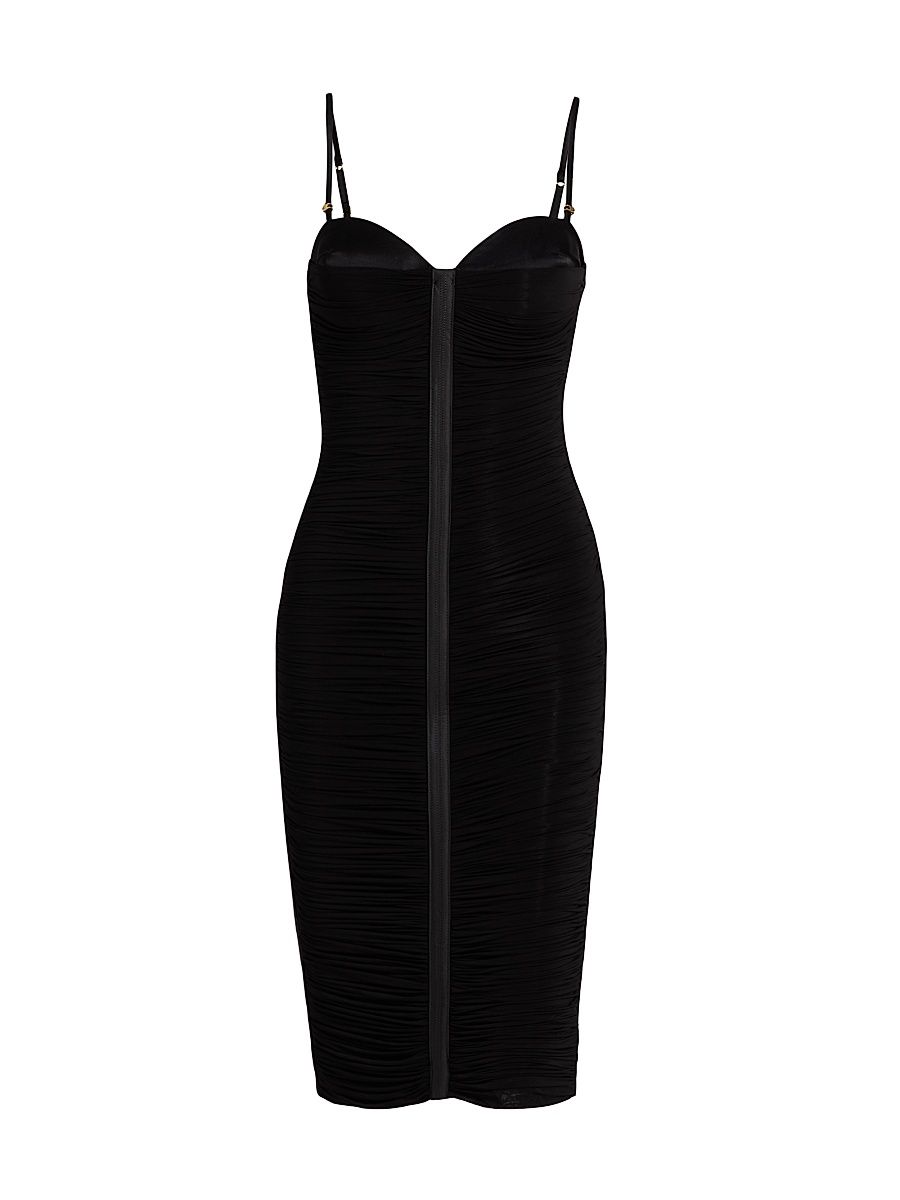 Women's Draped Stretch-Jersey Cocktail Dress - Nero - Size 12