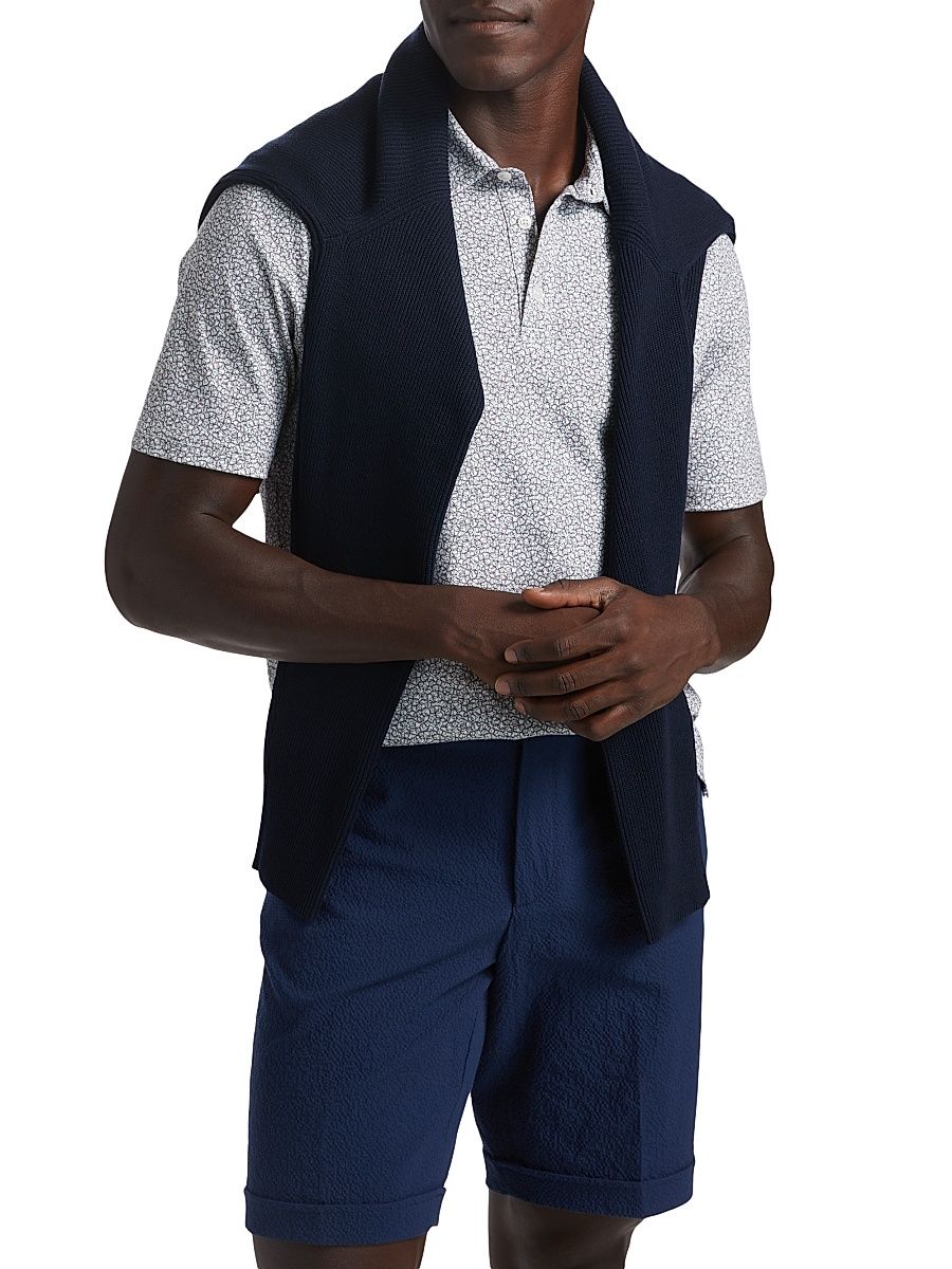 Men's COLLECTION Graphic Cotton Polo Shirt - Pink - Size Small