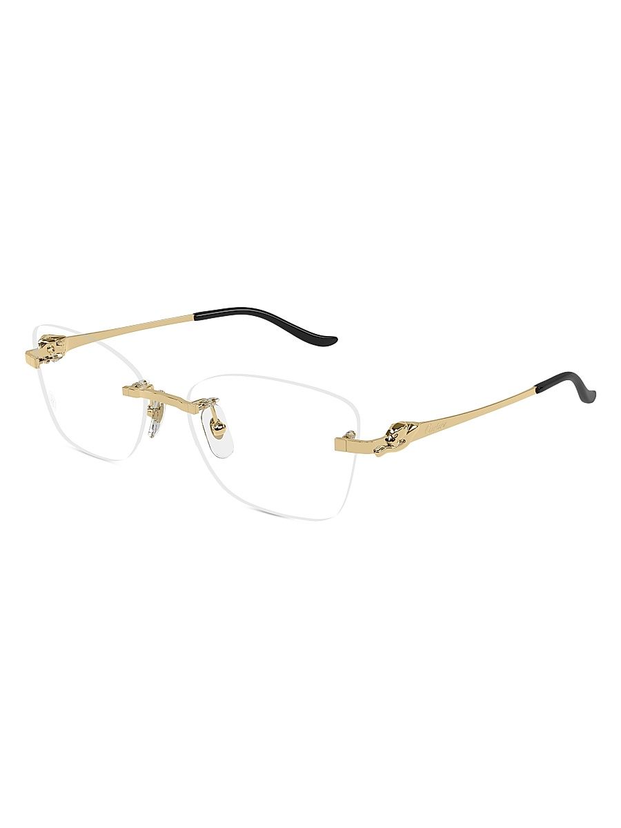 Women's Panthère Classic 57MM Rimless Optical Glasses - Clear Gold