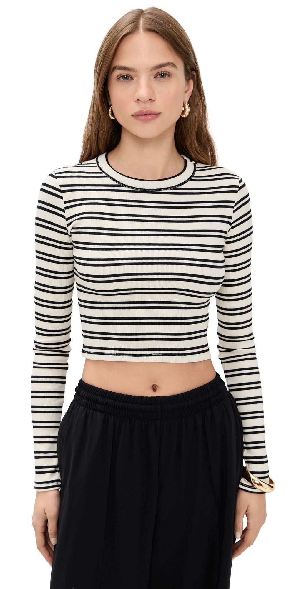 LE BOP Hadley Shirt Black/White Stripe XXL