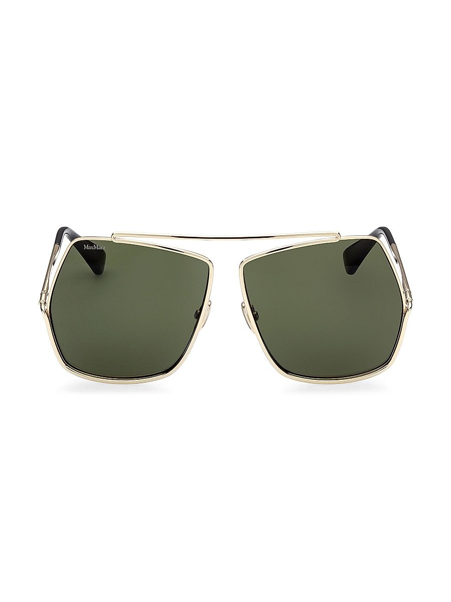 Women's 64MM Geometric Sunglasses - Gunmetal