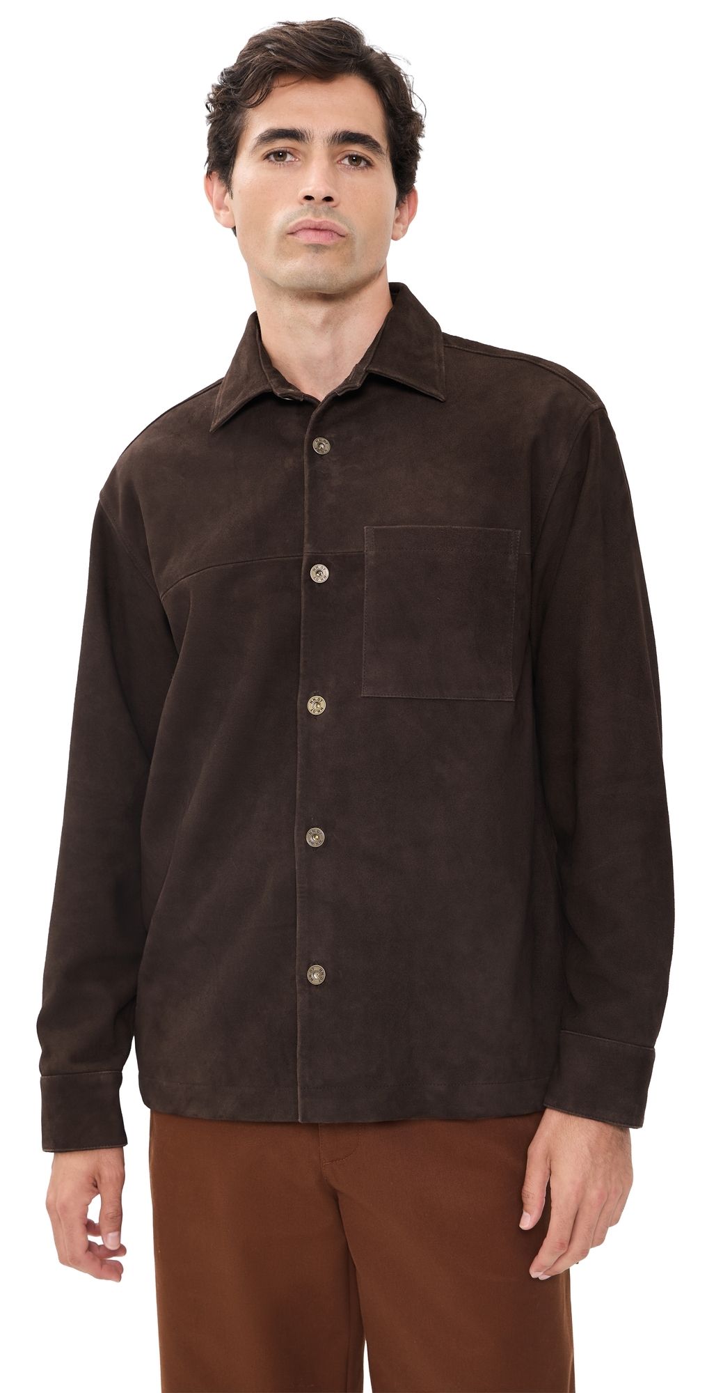 NN07 Freddy Suede Overshirt Deep Truffle XL