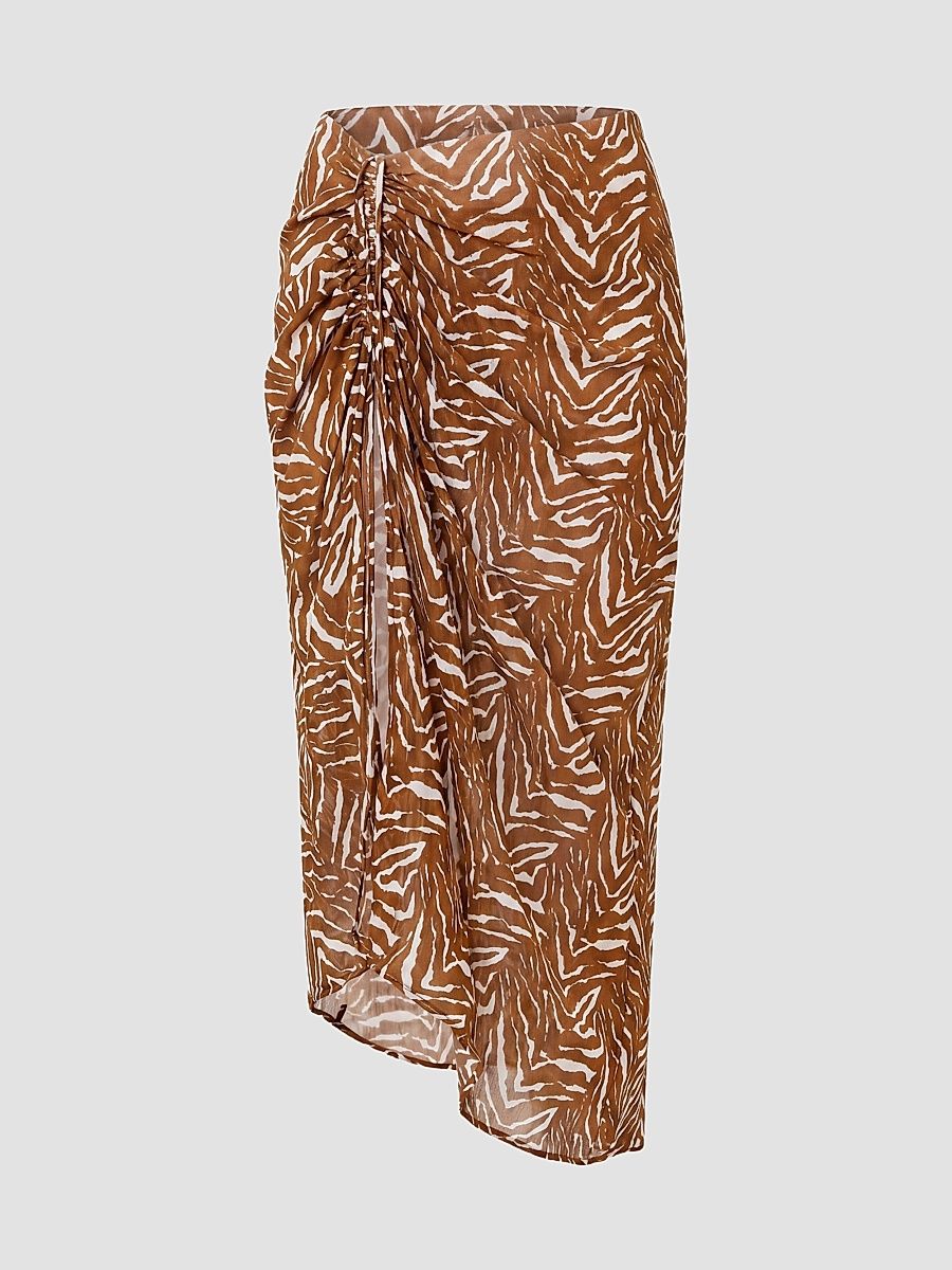 Women's Lia Georgette Midi Skirt - Abstract Animal - Size Large