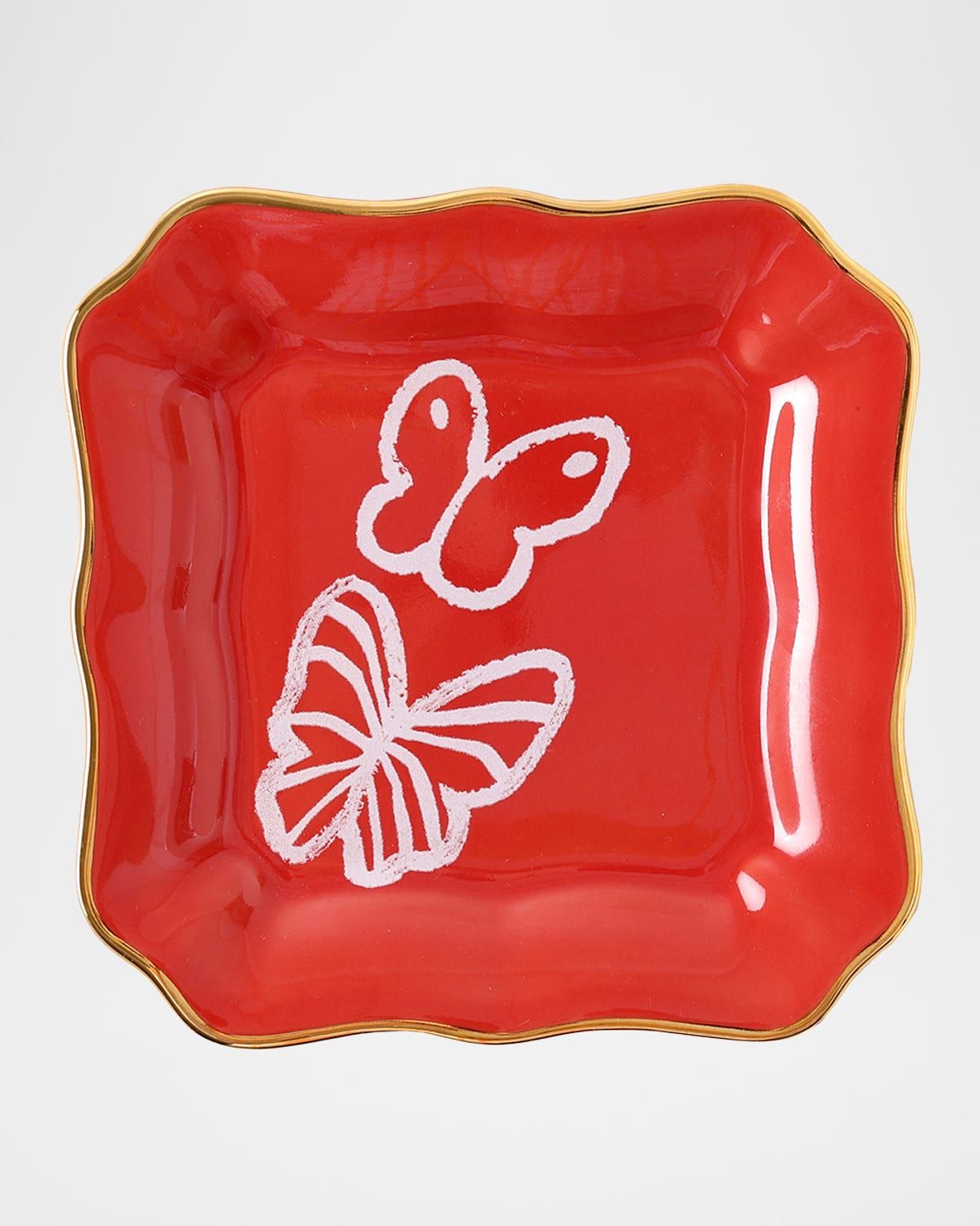 Coral Butterfly Portrait Plate