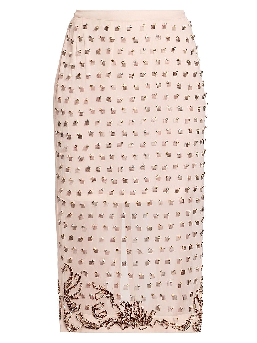 Women's Sonka Embellished Pencil Skirt - Blush - Size 6