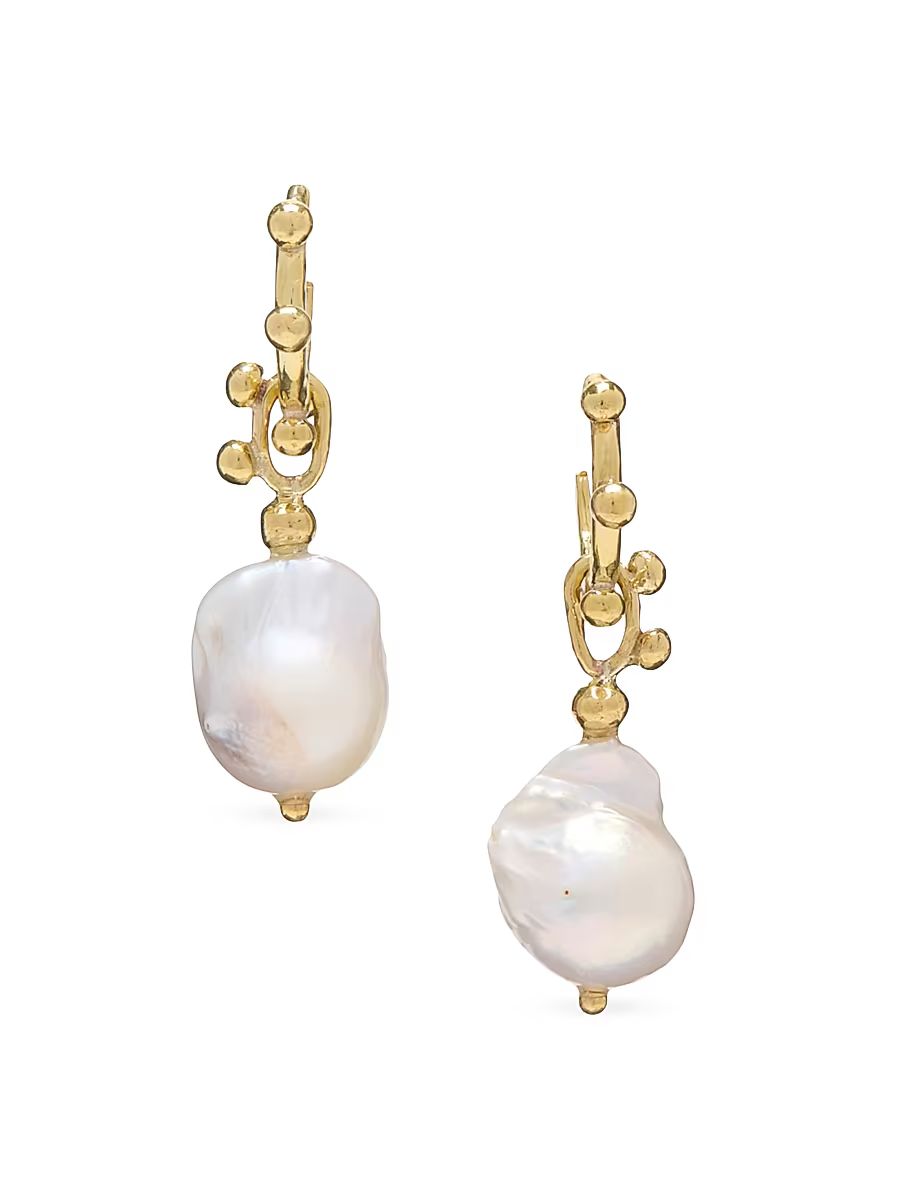 Women's Lilith Goldtone & Freshwater Pearl Drop Earrings - Pearl