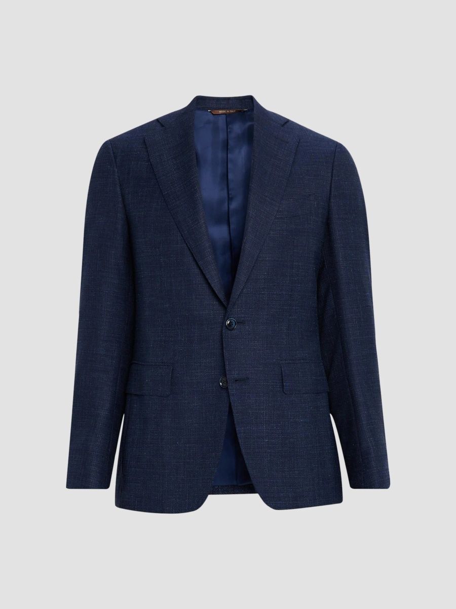 Canali Men's Wool Tweed Blazer - Blue - Size 40